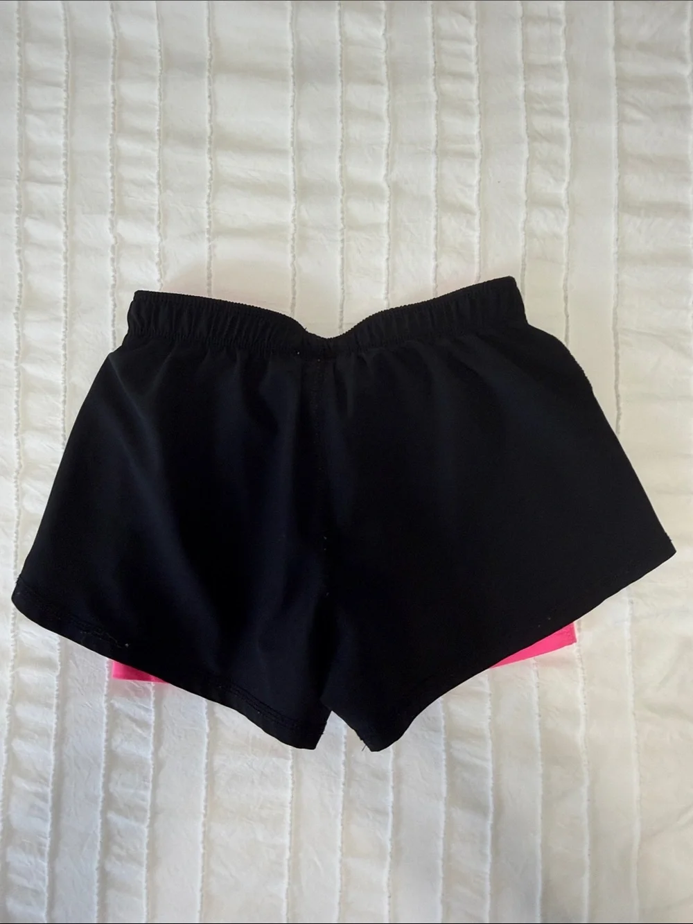 Women’s Black & Pink Layered Active Shorts